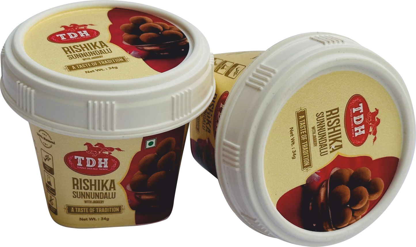 Rishika Sunnundalu 34gms Pack Of 10 - Tenali Double Horse Foods Private Limited